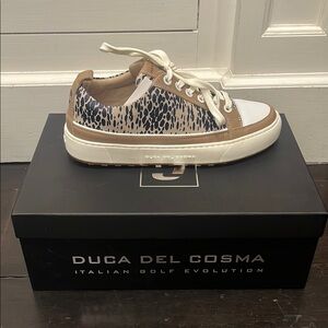 Duca del Cosma Women's Leopard Print Golf Sneakers